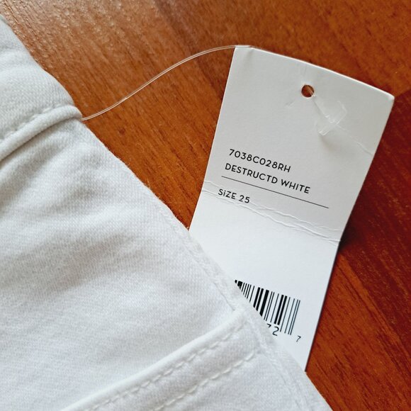 NEW J Brand Destructive White Mid-Rise Pencil Mini Skirt Size 25 - Picture 7 of 16